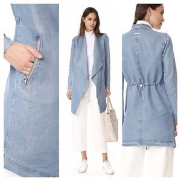 SOIA & KYO Stefie Chambray Denim Coat - Picture 1 of 8